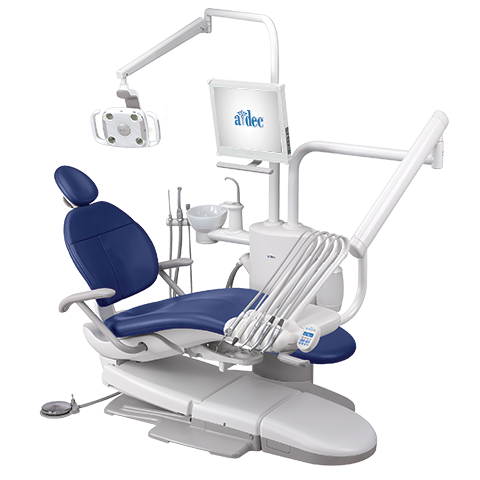 A-dec 300 dental delivery system with pedestal mount