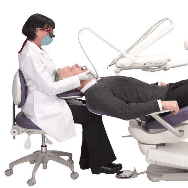 Dentist and patient with continental delivery system