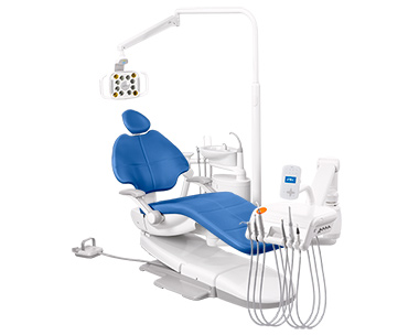 A-dec 500 dental equipment with Sky Blue formed upholstery thumb